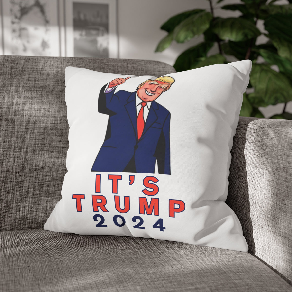 It's Trump 2024™ | Square Poly Canvas Pillowcase (USA/CAN ONLY)