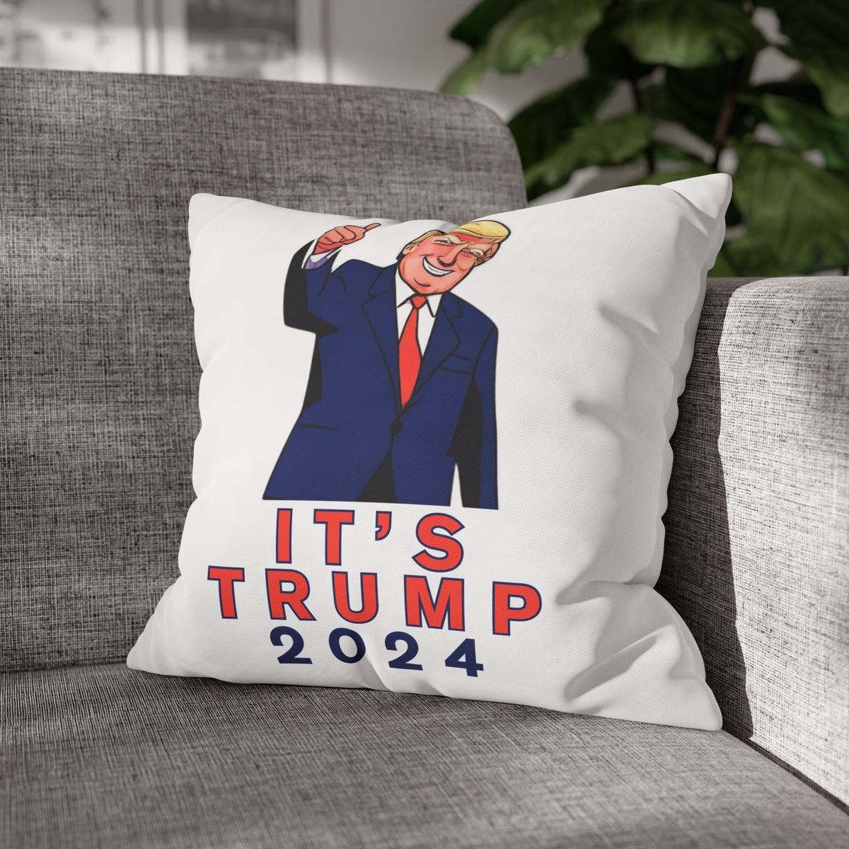 It's Trump 2024™ | Square Poly Canvas Pillowcase (USA/CAN ONLY)
