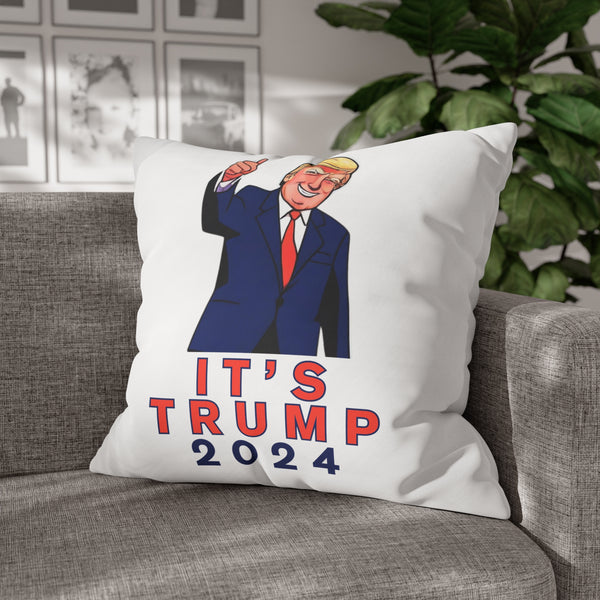 It's Trump 2024™ | Square Poly Canvas Pillowcase (USA/CAN ONLY)